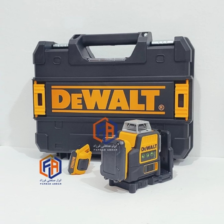 تراز لیزری جعبه بزرگ دیوالت سه بعدی به همراه براکت گیره مدل DEWALT12-line