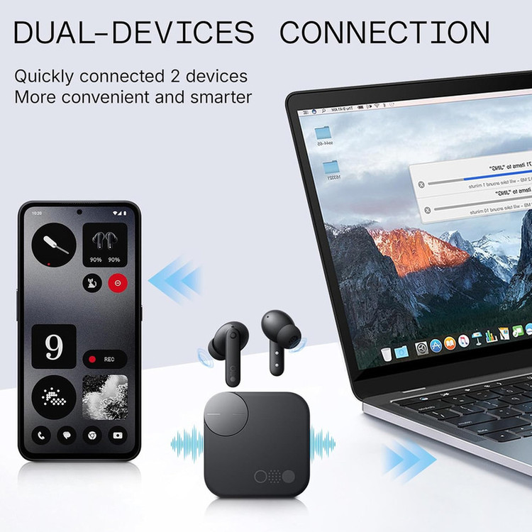 هندزفری بلوتوثی ناتینگ مدل CMF Buds Pro 2 با نویز کنسلینگ فعال (ANC)، درگاه شارژ USB Type-C، دارای میکروفون سهگانه با قابلیت حذف صدای باد، مقاوم در برابر رطوبت و عرق (IP55)