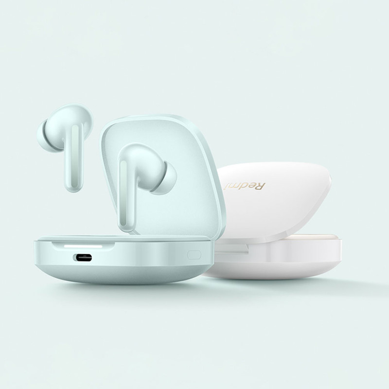 هدفون بلوتوثی شیائومی مدل Redmi Buds 6 با نویز کنسلینگ فعال (ANC)، درگاه شارژ USB Type-C، دارای میکروفون دوگانه با ENC (کاهش نویز محیط)، مقاوم در برابر رطوبت و عرق