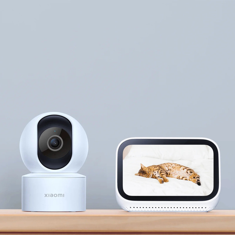 دوربین مداربسته بیسیم تحت شبکه شیائومی مدل Mi C200 با وضوح Full HD، چرخش 360 درجه افقی و 106 درجه عمودی، کدک H.265، تشخیص هوشمند انسان، انتقال صدای دوطرفه و پشتیبانی از کنترل صوتی با دستیار Google و Alexa