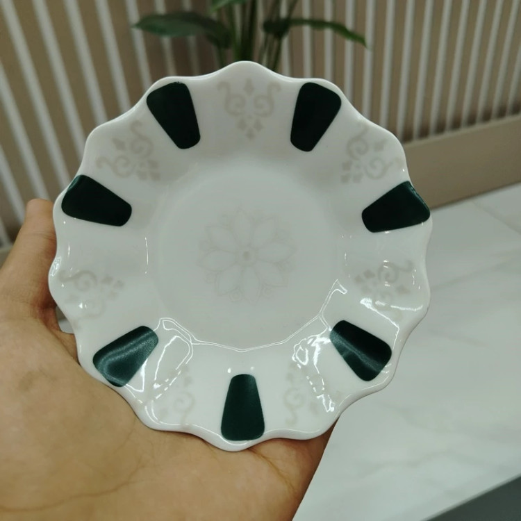نعلبکی چینی واتسون طرح محرمات ستاره سبز در3رنگ بسته 6 عددی با ارسال رایگان