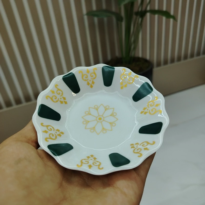 نعلبکی چینی واتسون طرح محرمات ستاره سبز در3رنگ بسته 6 عددی با ارسال رایگان