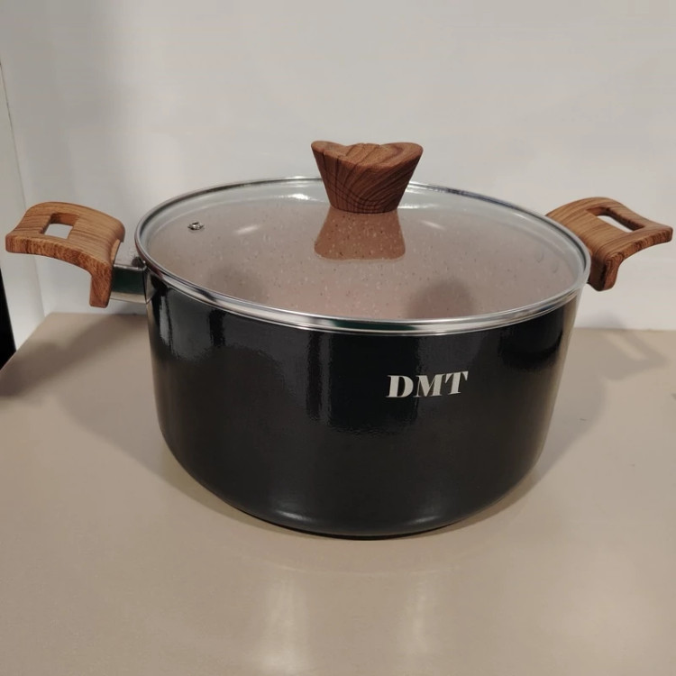 قابلمه تفلون گرانیت سایز 26 DMT مشکی با ارسال رایگان