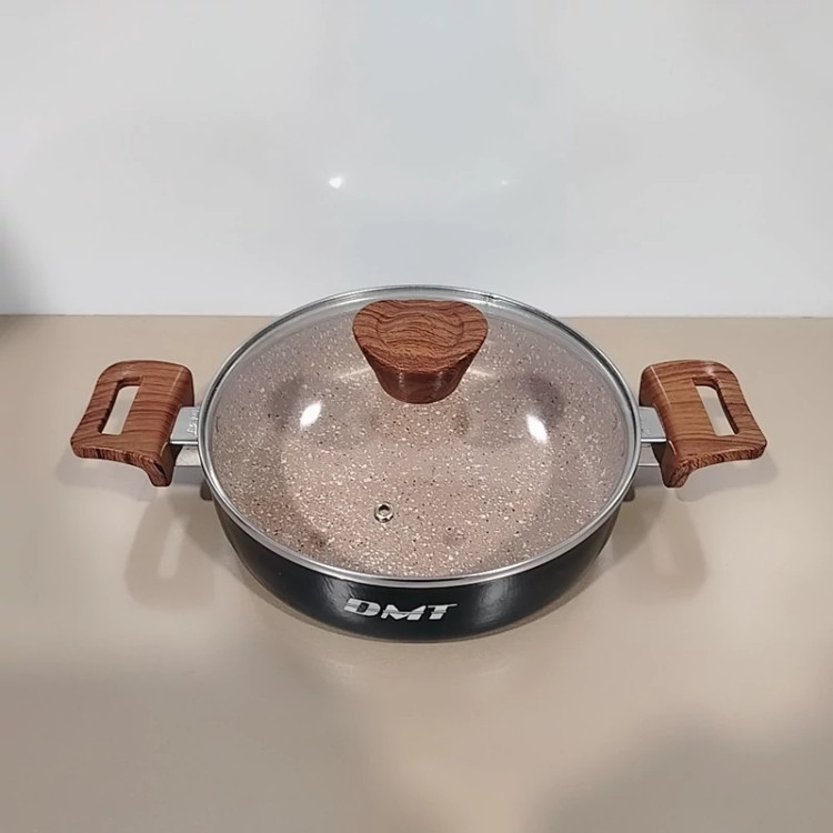 تابه دو دسته تفلون گرانیت سایز 26 DMT مشکی با ارسال رایگان