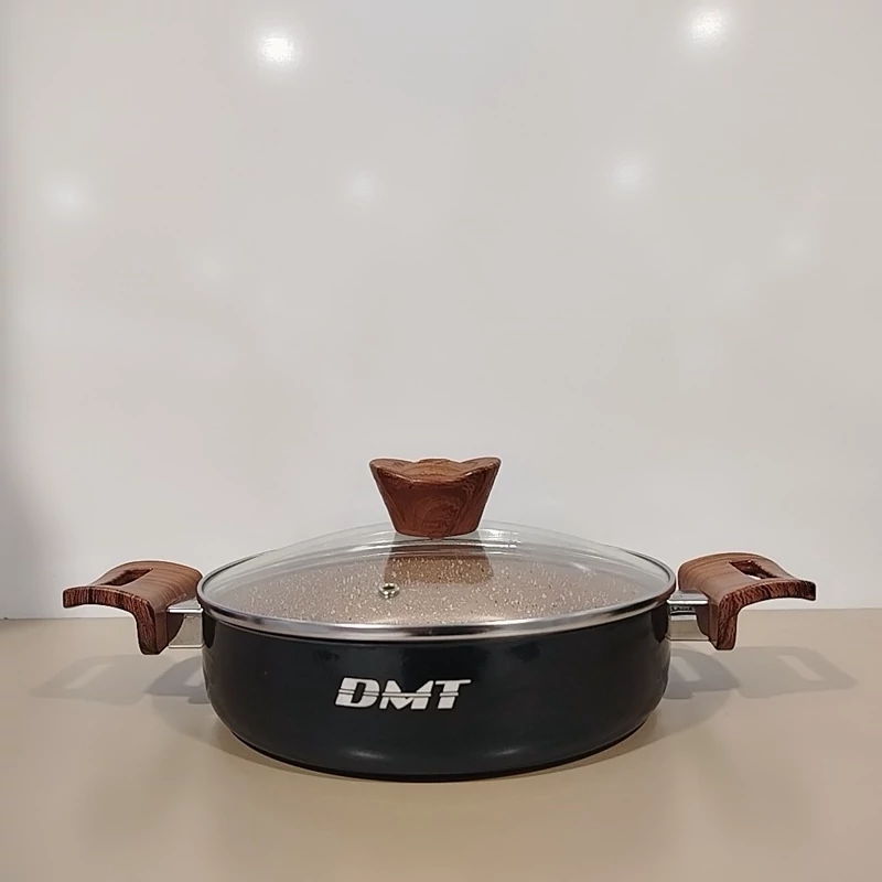 تابه دو دسته تفلون گرانیت سایز 26 DMT مشکی با ارسال رایگان