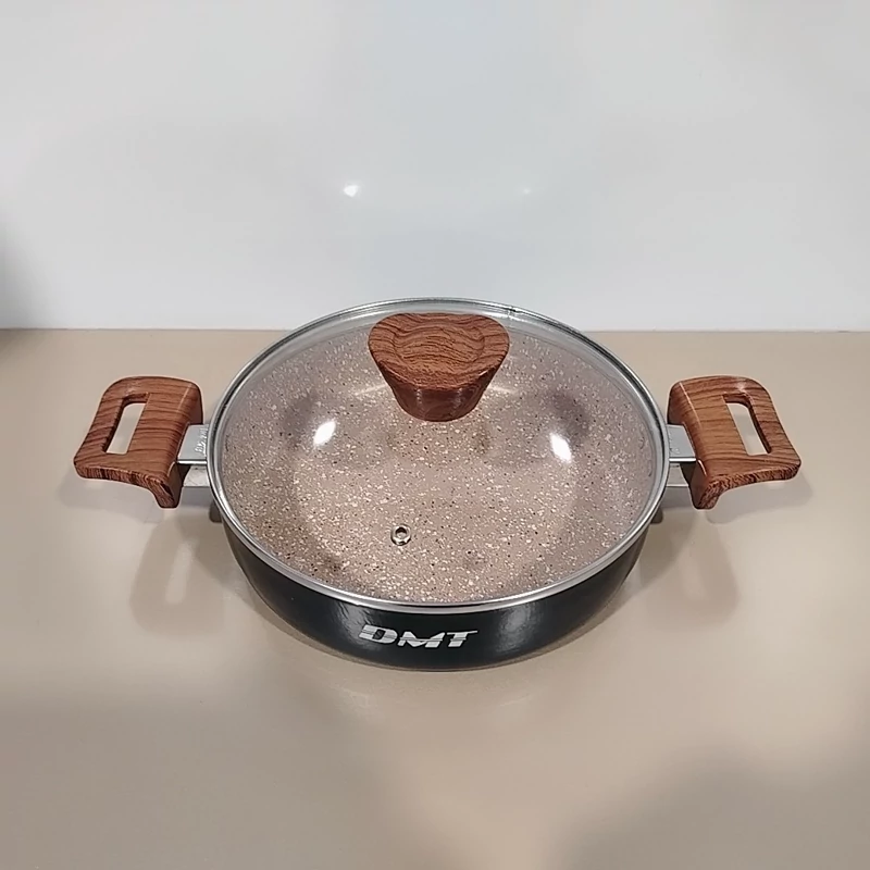 تابه دو دسته تفلون گرانیت سایز 22 DMT مشکی با ارسال رایگان