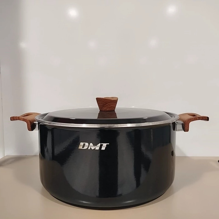 قابلمه تفلون گرانیت سایز 42 DMT مشکی با ارسال رایگان
