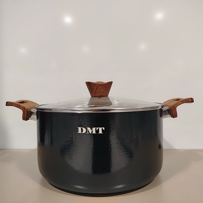 قابلمه تفلون گرانیت سایز 30 DMT مشکی با ارسال رایگان