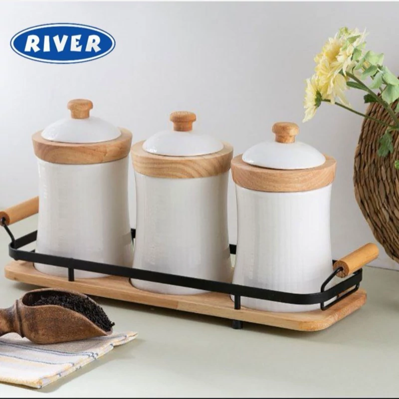 پا سماوری 3 تایی ریور RIVER سفید مدل 4912 با ارسال رایگان