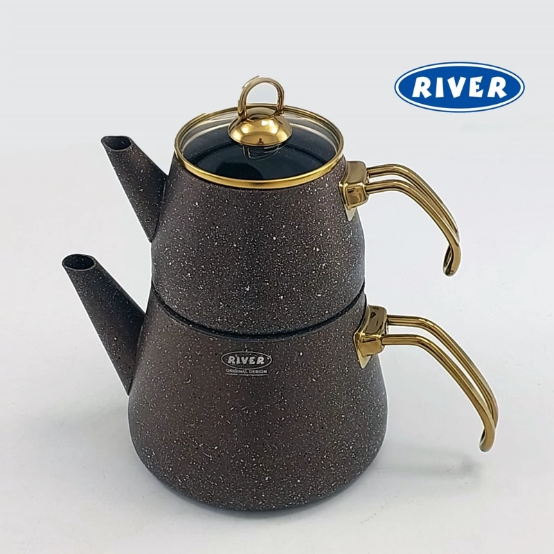 کتری و قوری گرانیتی RIVER کد 5883 شکلاتی ارسال رایگان