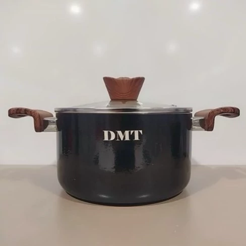 قابلمه تفلون گرانیت سایز 24 DMT مشکی با ارسال رایگان