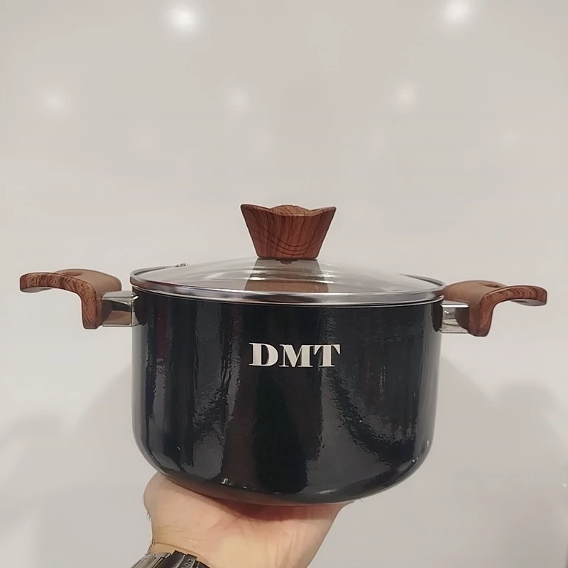 قابلمه تفلون گرانیت سایز 20 DMT مشکی با ارسال رایگان