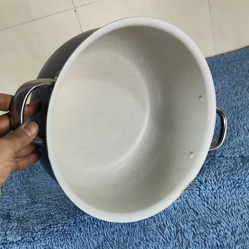 قابلمه گرانیتی سایز 30 سرمه ای درب پیرکس لاوان با ارسال رایگان