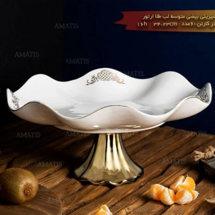 شیرینی خوری سرامیکی لب طلا آرتور کد 3133 با ارسال رایگان
