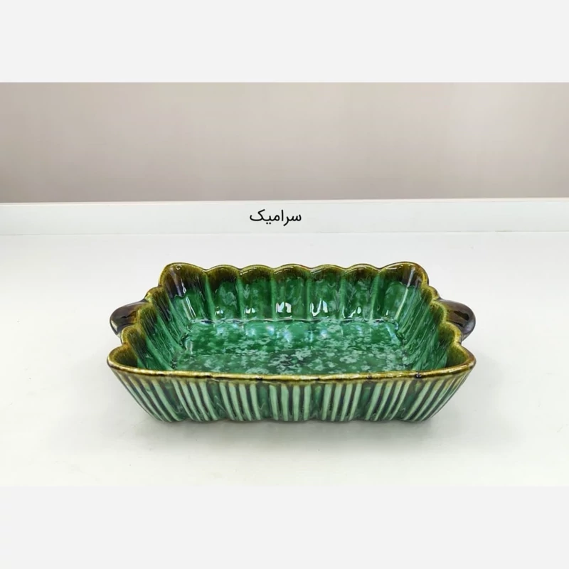 تابه مستطیل سرامیک زمردی کد 6117 با ارسال رایگان