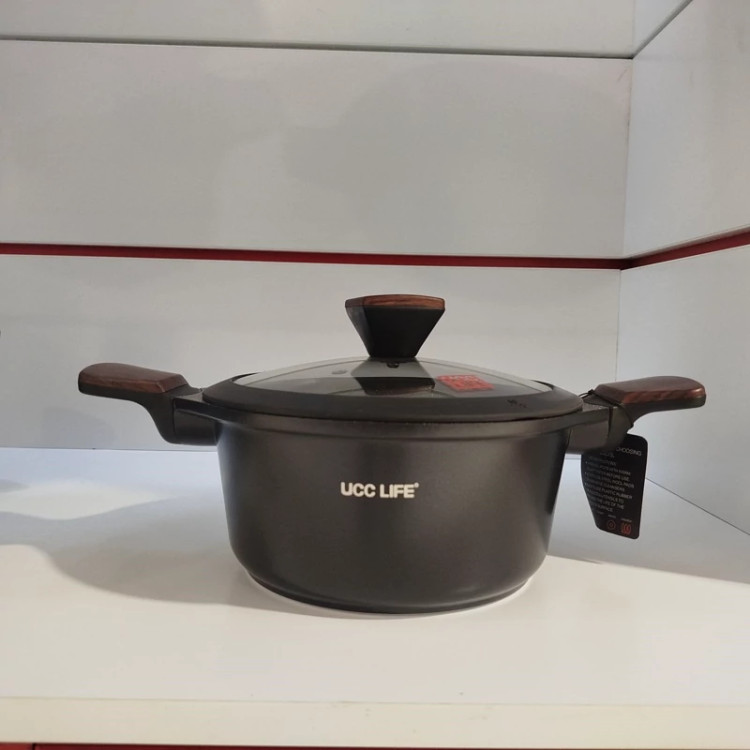 سرویس قابلمه گرانیتی 10 پارچه UCC LIFE کد 8810 مشکی با ارسال رایگان