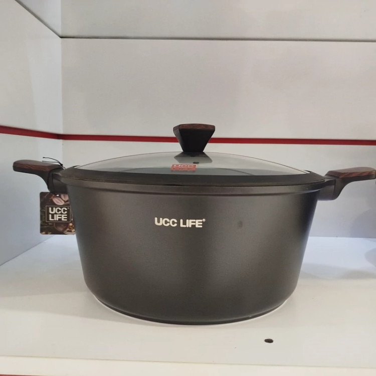 سرویس قابلمه گرانیتی 10 پارچه UCC LIFE کد 8810 مشکی با ارسال رایگان