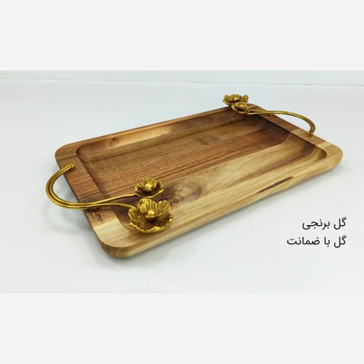 سینی چوبی مدل شقایق بزرگ کد 6846 با ارسال رایگان