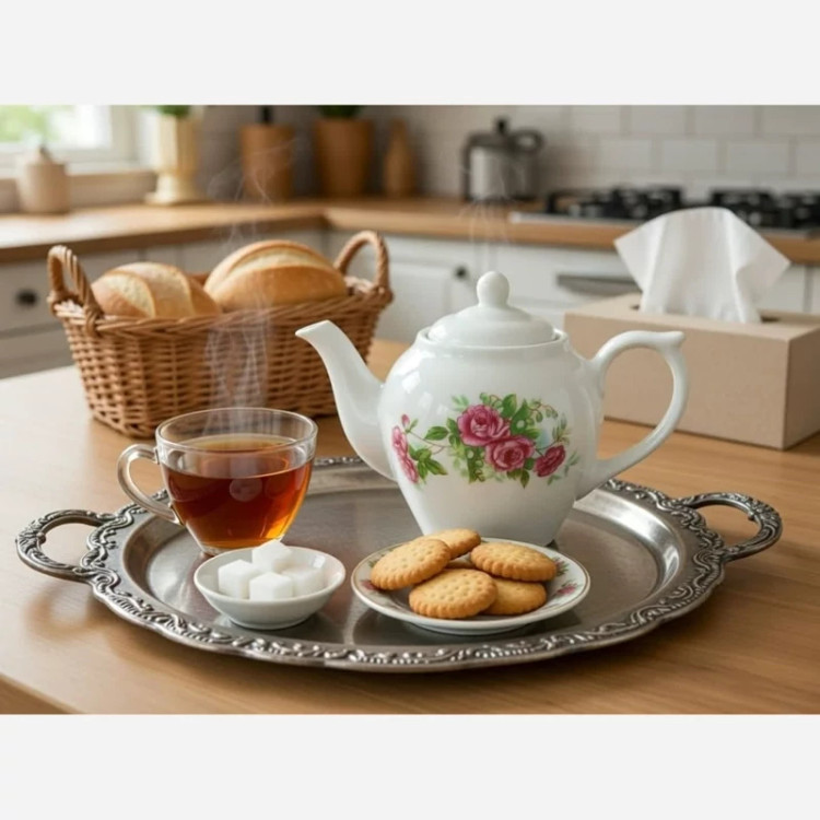 قوری چینی وینچی گل سرخ سایز بزرگ کد 402 با ارسال رایگان