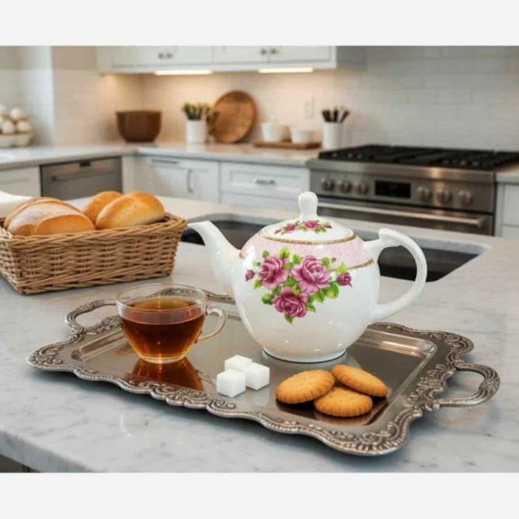 قوری چینی وینچی آلاله صورتی سایز کوچک کد 380 با ارسال رایگان