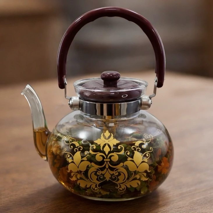 کتری پیرکس 2200 میل گل طلایی کد 0220 شعله مستقیم با ارسال رایگان