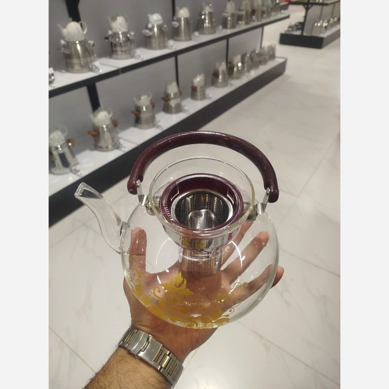 کتری پیرکس 1800 میل گل طلایی کد 0180 شعله مستقیم با ارسال رایگان