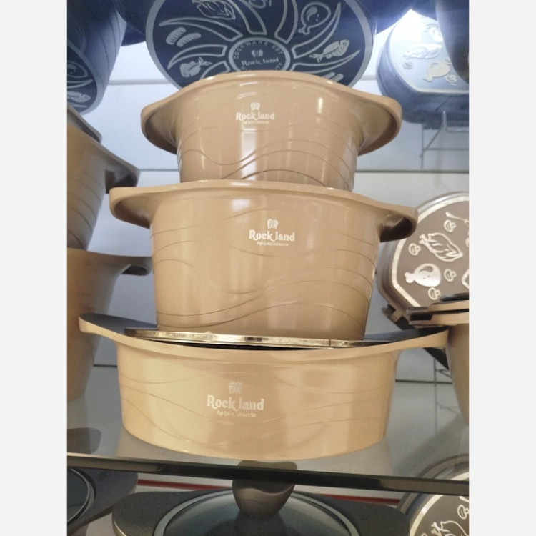 سرویس قابلمه گرانیتی 17 پارچه راکلند مدل مونیخ نسکافه ای با ضمانت 18 ماهه ارسال رایگان
