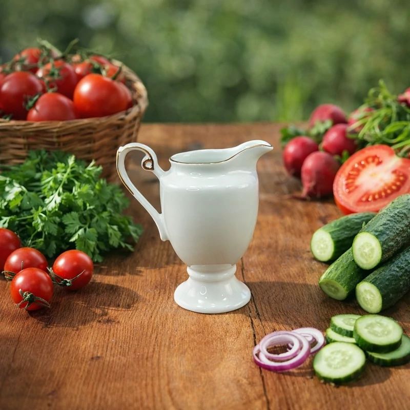 سس خوری چینی لورین مدل سفید لب طلا با ارسال رایگان