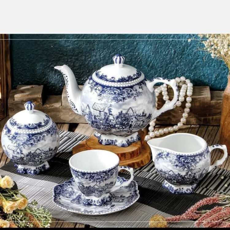 سرویس 17 پارچه چینی باواریا مدل گاردن بلو کد 3121 ارسال رایگان