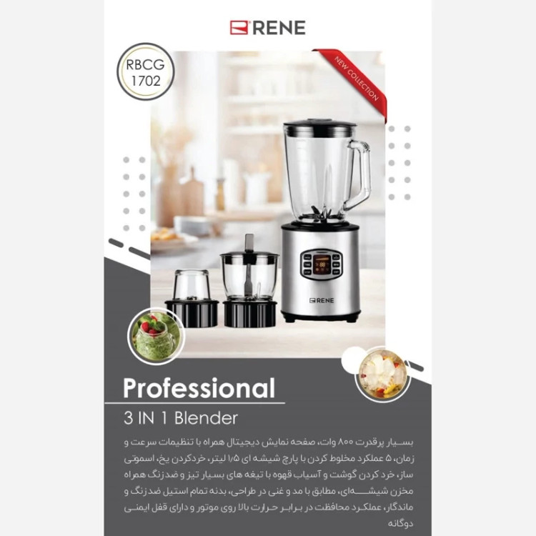 آسیاب مخلوط کن RENE مدل RJB-1702 با ضمانت 24 ماهه ارسال رایگان