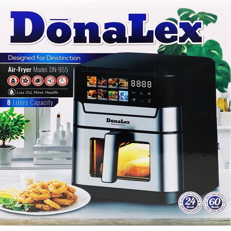 سرخ کن بدون روغن 8 لیتر دونالکس مدل DN-955 جلو شیشه با ضمانت 18 ماهه و ارسال رایگان