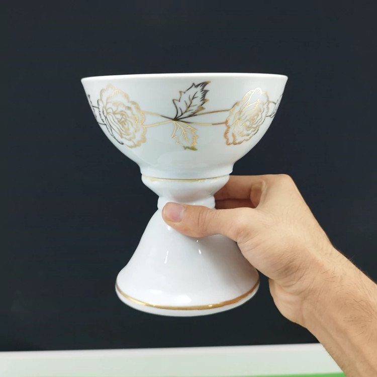 شکلات خوری پایه دار چینی مدل پرستیژ طلایی بسته 1 عددی ارسال رایگان