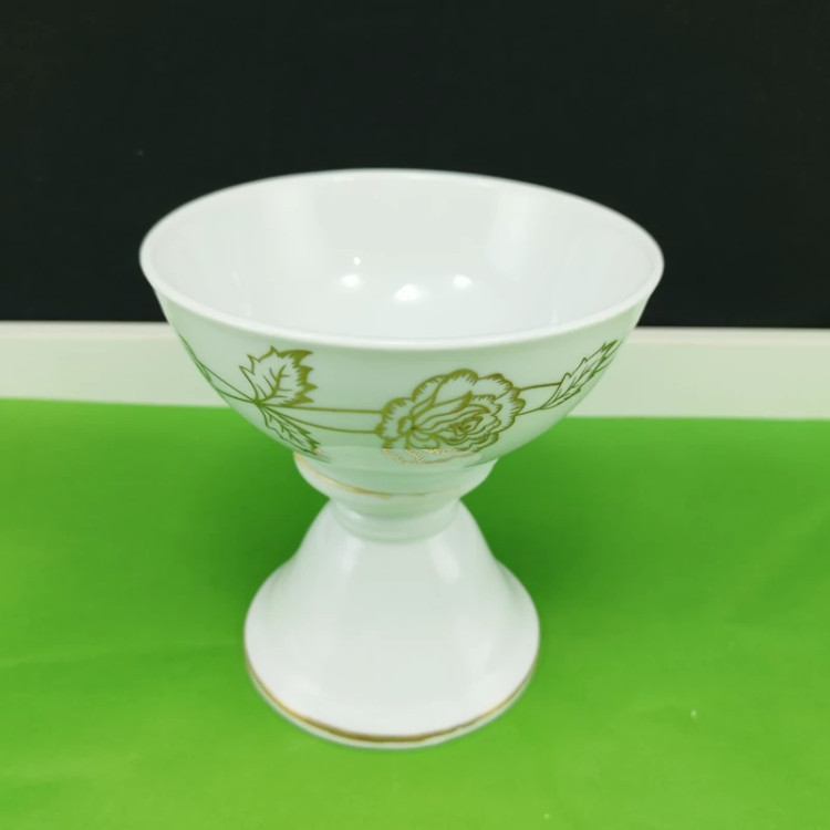 شکلات خوری پایه دار چینی مدل پرستیژ طلایی بسته 1 عددی ارسال رایگان