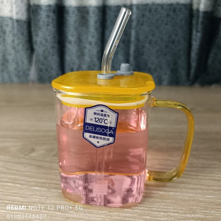 لیوان پیرکس 4 گوش DELI اسموتی کد 3091 بسته 1 عددی با ارسال رایگان