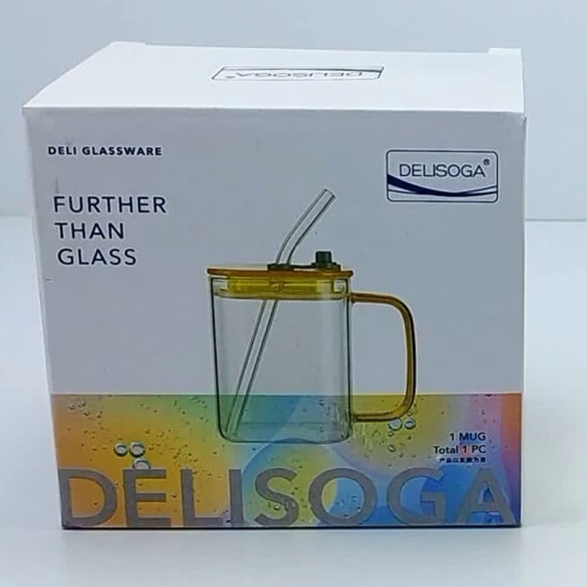 لیوان پیرکس 4 گوش DELI اسموتی کد 3091 بسته 1 عددی با ارسال رایگان