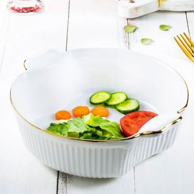 تابه گرد سرامیک آماتیس لب طلا مدل شیاردار بزرگ کد 756G ارسال رایگان