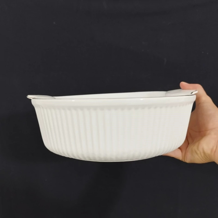 تابه گرد سرامیک آماتیس لب طلا مدل شیاردار بزرگ کد 756G ارسال رایگان