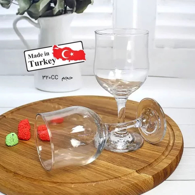 لیوان پایه دار پاشاباغچه مدل تولیپ کد 44162 بسته 6 عددی ارسال رایگان