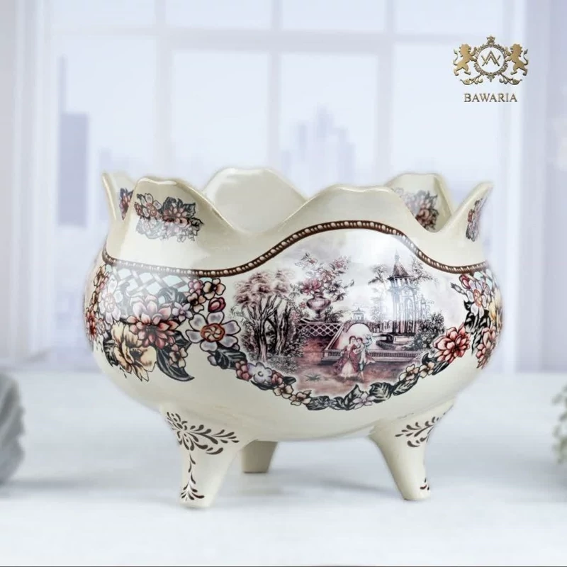 شکلات خوری سه پایه چینی BAVARIA بزرگ مدل گاردن دیت 155A با ارسال رایگان