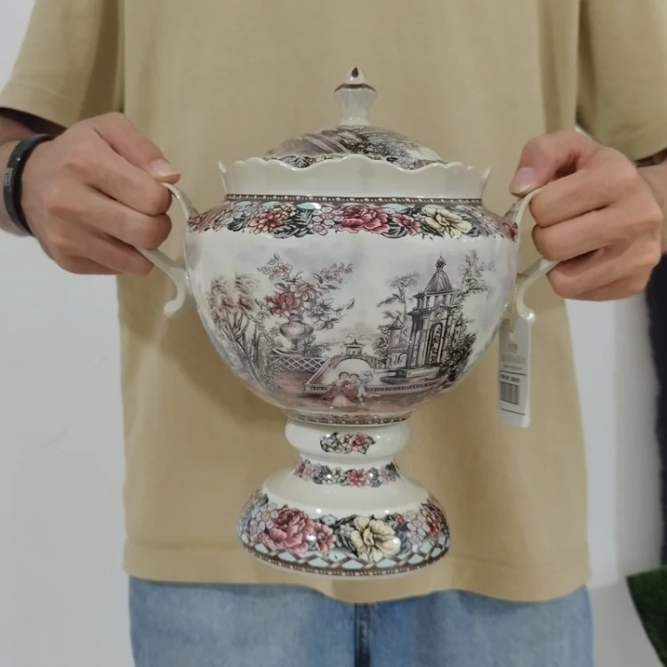 شکلات خوری پایه دار چینی BAVARIA مدل رزواتر گاردن دیت 326A با ارسال رایگان