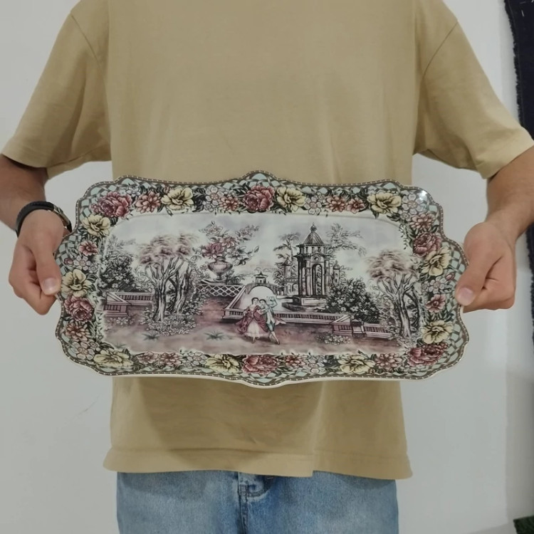سینی سرو و پذیرایی مستطیل چینی BAVARIA مدل گاردن دیت کد 522A ارسال رایگان