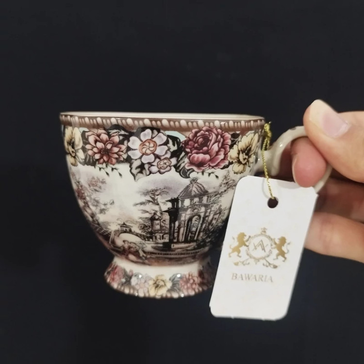 ست فنجان و نعلبکی چینی BAVARIA مدل گاردن دیت 0012A بسته 6+6 عددی با ارسال رایگان
