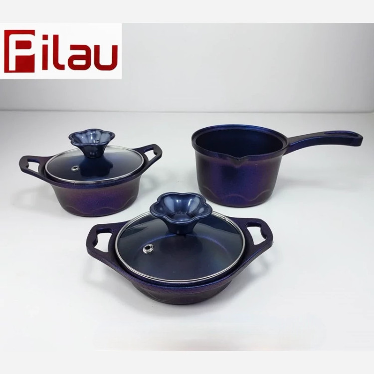 ست قابلمه 5 پارچه سیسمونی کودک پیلو رنگ آبی نفتی ارسال رایگان