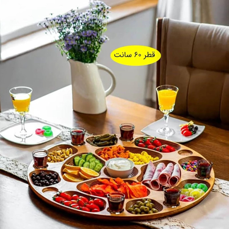 سینی پذیرایی 60 سانت چوبی MGM بزرگ کد 12023 با ارسال رایگان