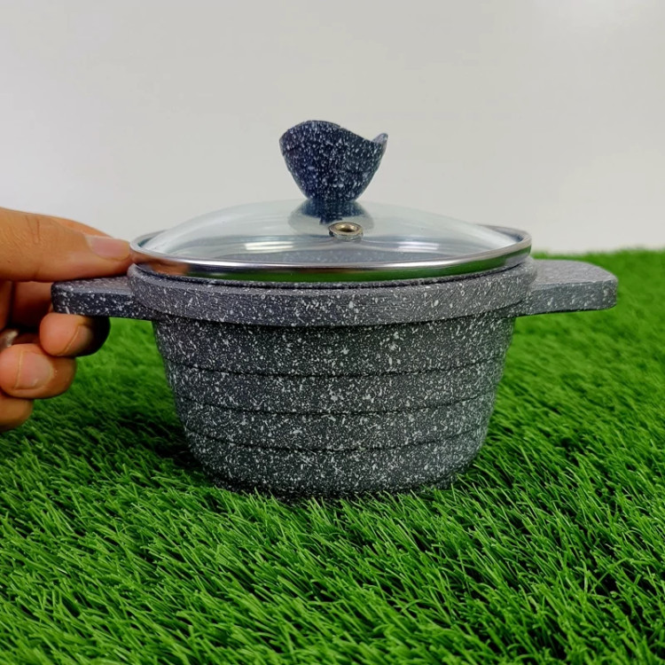 قابلمه گرانیتی سایز 12 پیلو خاکستری PILAU مدل هپی ارسال رایگان