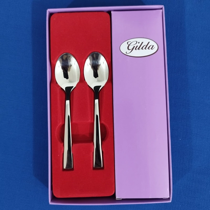 قاشق چای استیل نگیر گیلدا طرح شیکاگو GILDA بسته 12 عددی با ارسال رایگان