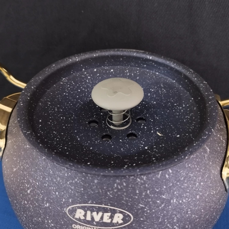 کتری و قوری شیر دار گرانیتی 2.8 لیتر ریور کد 5866 سرمه ای با ارسال رایگان