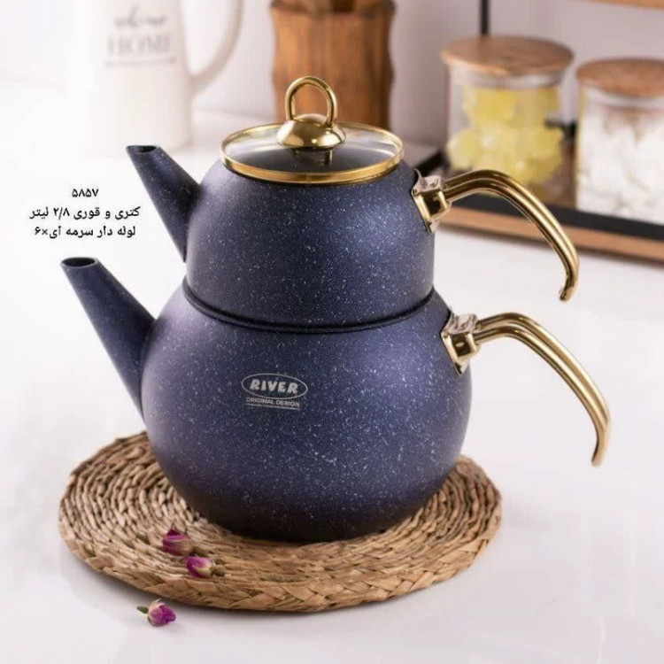 کتری و قوری گرانیتی 2.8 لیتر ریور کد 5857 سرمه ای با ارسال رایگان