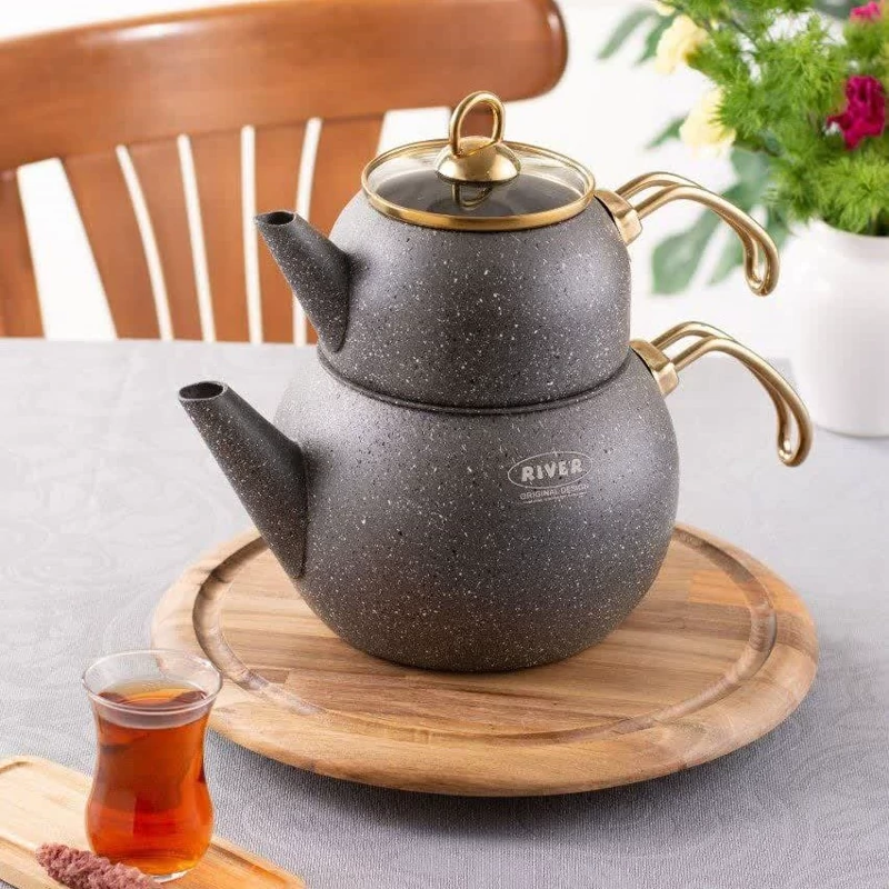 کتری و قوری گرانیتی 2.8 لیتر ریور کد 5854 طوسی با ارسال رایگان