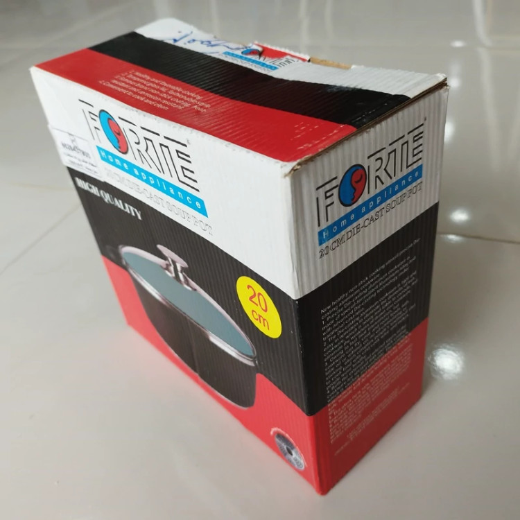 قابلمه گرانیتی سایز 20 برند فورته مشکی FORTE